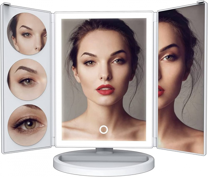 Oglindă Machiaj Mărire 3x 5x 10x  cu lumină tactilă LED [4]