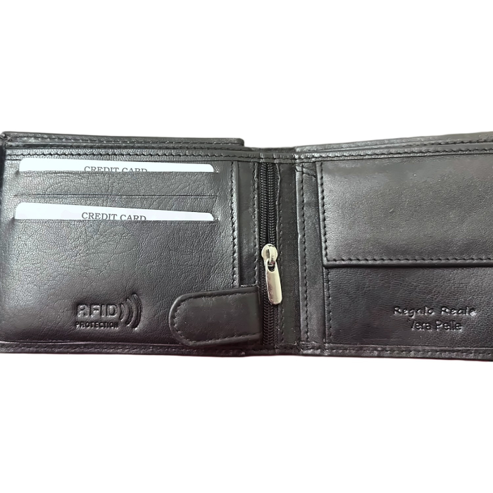 Set Cadou Portofel și Curea din Piele Naturală Neagră, Regalo Reale, cu Protecție RFID [5]