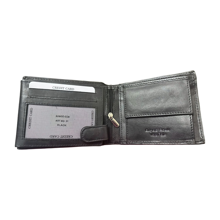 Set Cadou Portofel și Curea din Piele Naturală Neagră, Regalo Reale, cu Protecție RFID [3]