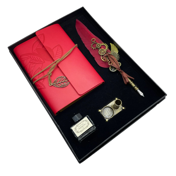 Set Caligrafie Red Royal include Pana Weels + Agenda Piele + Cerneala + Suport Pana [2]