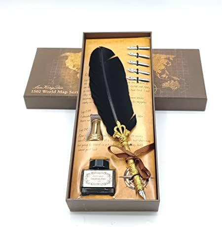 Set Caligrafie Royal Deluxe  (culori pana: bleumarin, negru, roz si verde) [2]