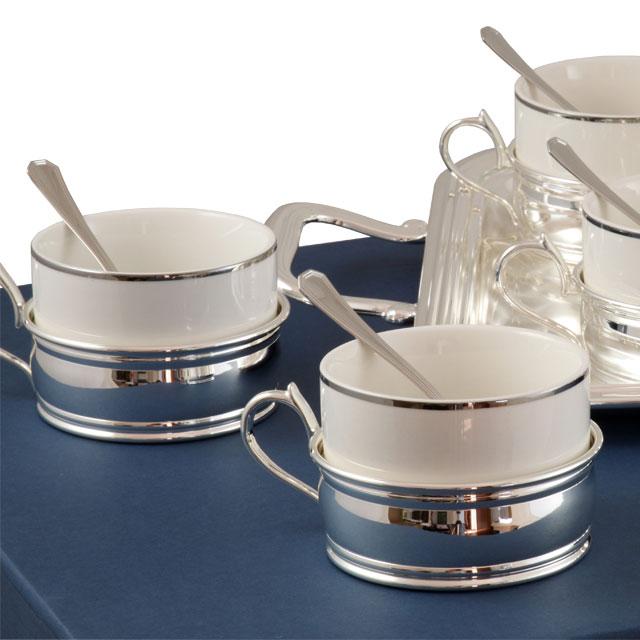 Set Ceai 4 persoane Silver Plated Home Chinelli - made in Italy [3]