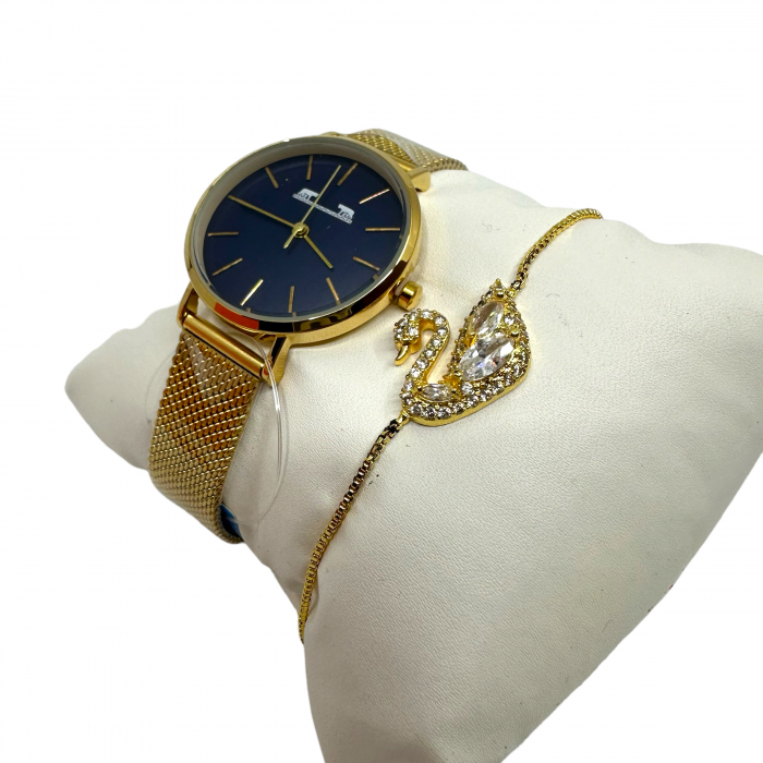 Set Ceas Golden Dream Matteo Ferari & Bratara Swan [2]