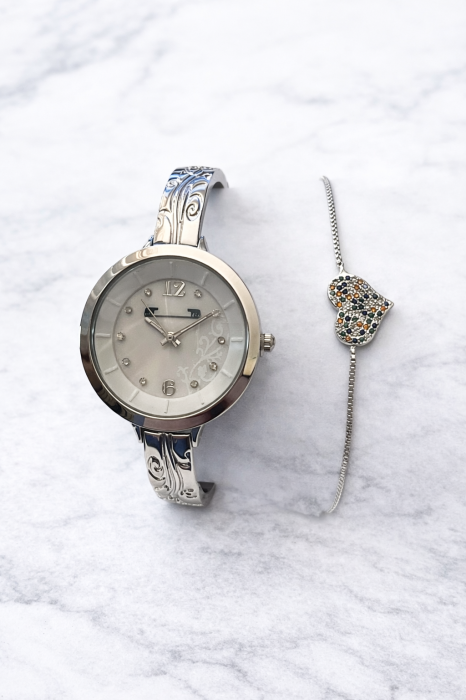 Set Ceas Silver Elegance Matteo Ferari & Bratara Heart [3]