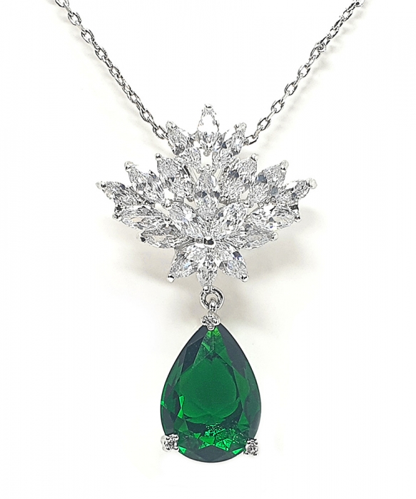 Set Cercei si Colier Borealy Glamorous Diva Smarald [2]