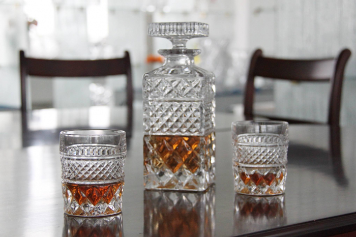 Set Luxury Decantor Carafa si 6 Pahare din Cristal de Bohemia Kitchen [4]