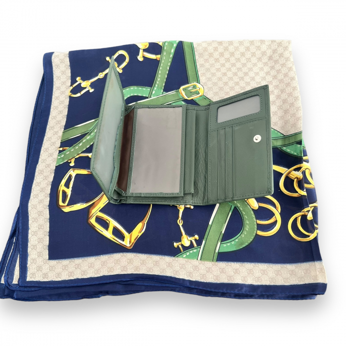 Set Portofel Green piele naturala si Esarfa Matase [4]