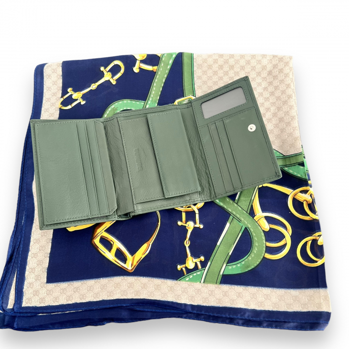 Set Portofel Green piele naturala si Esarfa Matase [3]