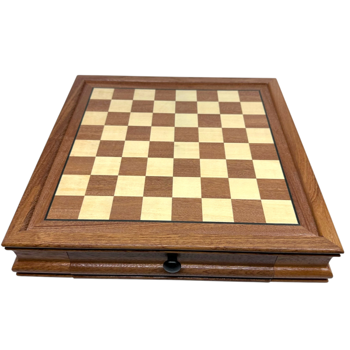 Set Șah din Lemn cu Sertare Laterale – Piese Clasice din Lemn Natur [7]