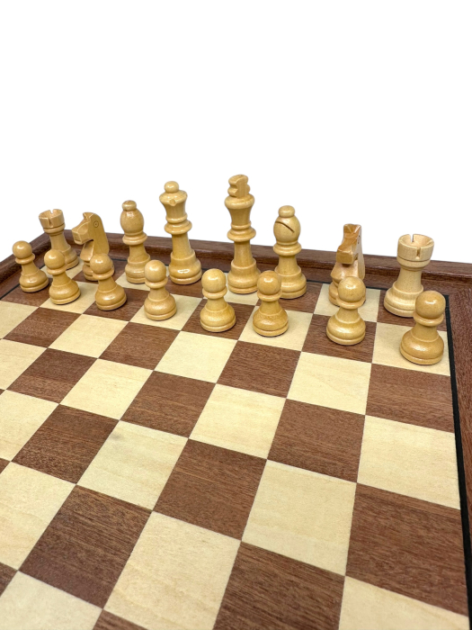 Set Șah din Lemn cu Sertare Laterale – Piese Clasice din Lemn Natur [5]