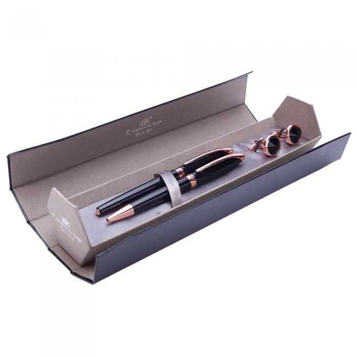 Cadou Business Desk Black & Rose Gold Stilou, Pix si Butoni [3]