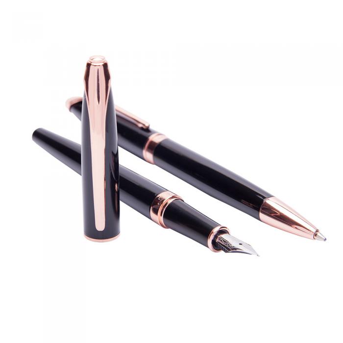 Cadou Business Desk Black & Rose Gold Stilou, Pix si Butoni [2]