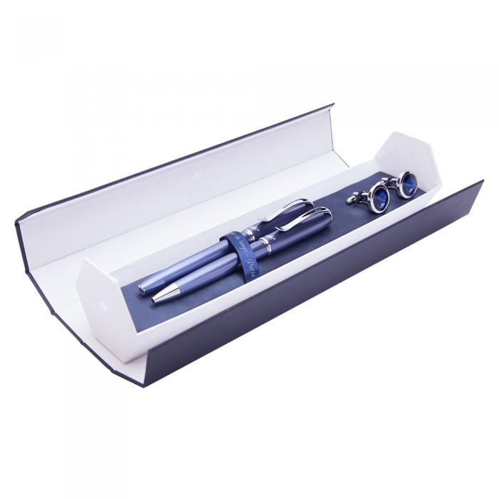 Cadou Business Blue Carbon Stilou, Pix si Butoni Desk [4]