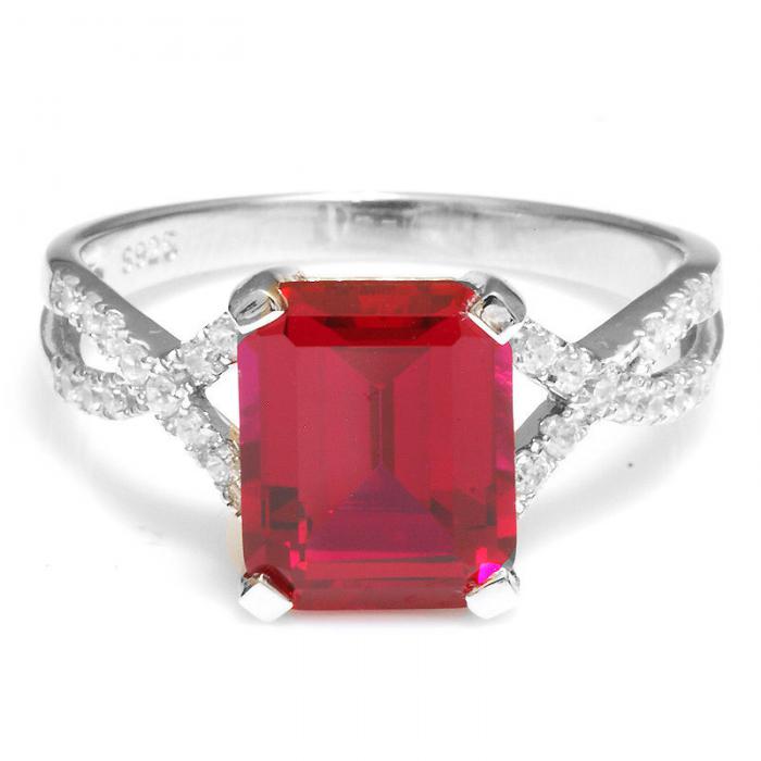 Set Borealy Argint 925 Rubin Colier, Cercei, Inel EXtrem [2]