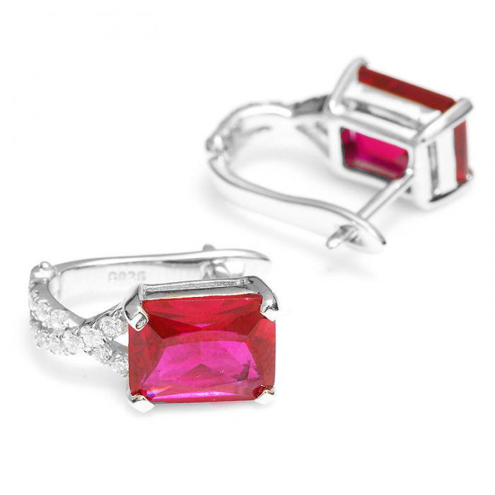 Set Borealy Argint 925 Rubin Colier, Cercei, Inel EXtrem [4]