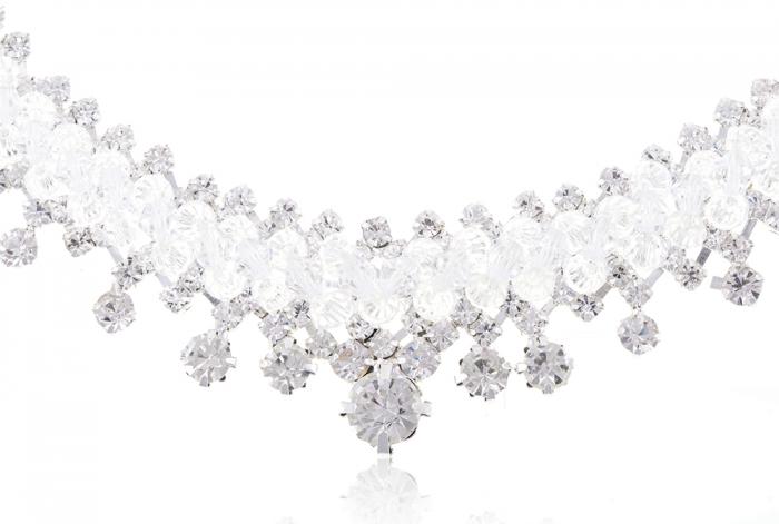 Set Borealy Cercei, Colier si Tiara White Glow [2]