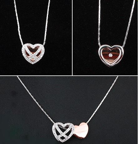 Diamond Heart White & Pink Set Medalion s Cercei y Borealy [3]