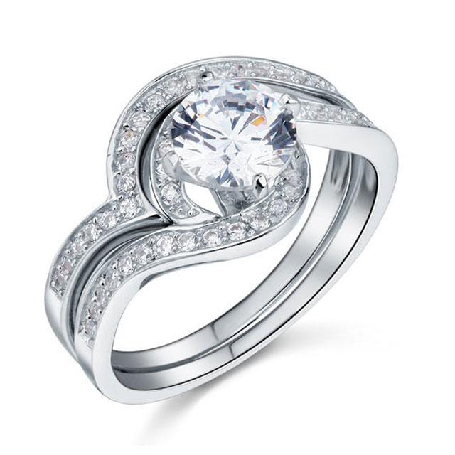 Set Inel şi Verighetă Borealy Argint 925 Luxury Princess Marimea 7,5 [4]