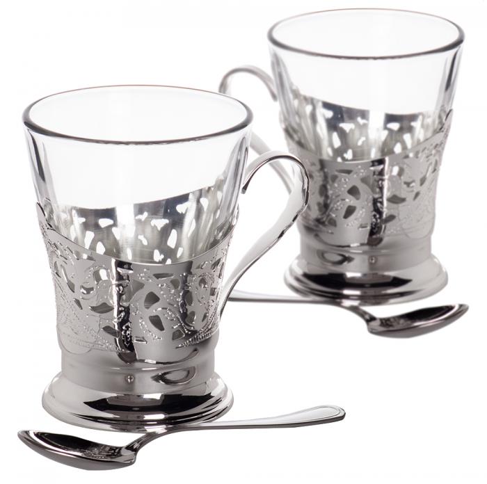 Silver Tea Cups for Two by Chinelli - made in Italy [2]