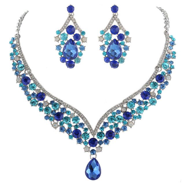 Sophisticated Blue Set colier si cercei Borealy [1]