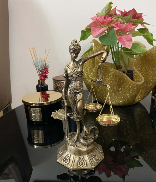 Statueta Zeita Justitiei, Bronz, 25 cm, Golden [3]