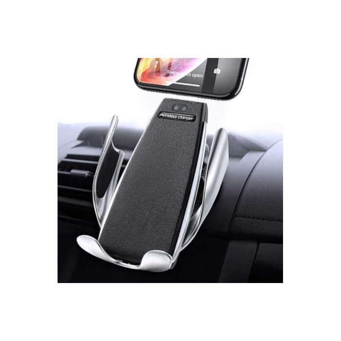Smart Sensor Car Wireless Charger Argintiu - Suport Auto Cu Incarcare Wireless [2]