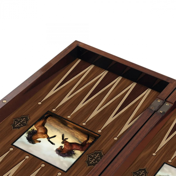 Joc de Table Backgammon Horses Brown [2]