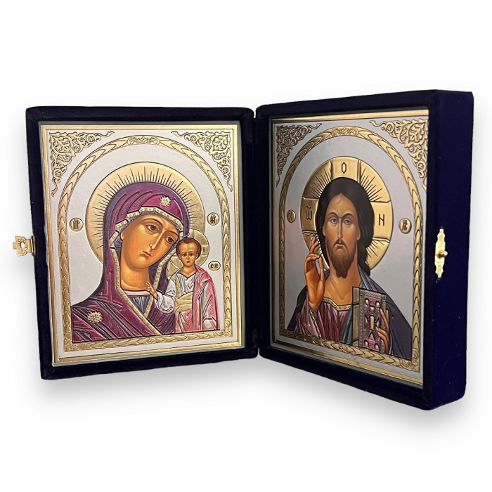 Icoana Dubla Fecioara Maria Ielusalem si Iisus Hristos 12,5 x 11 x 5 cm [2]