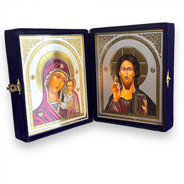 Icoana Dubla Fecioara Maria Ielusalem si Iisus Hristos 12,5 x 11 x 5 cm [4]