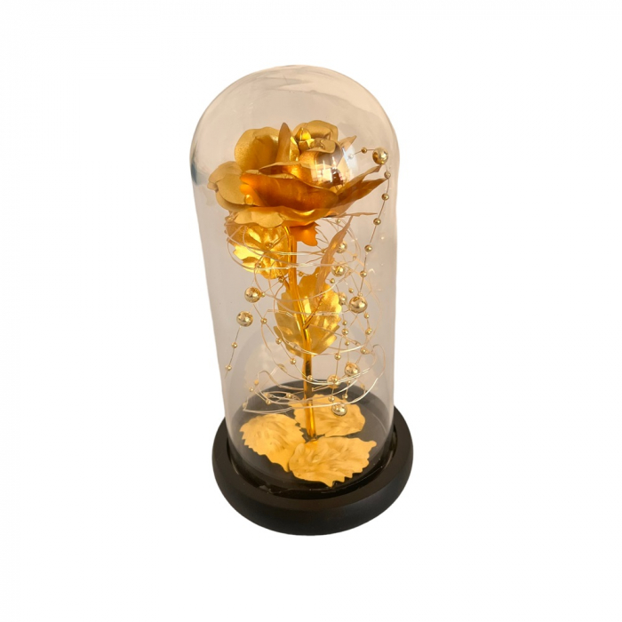 Trandafir in Cupola Golden Rose Cadou de Craciun [6]