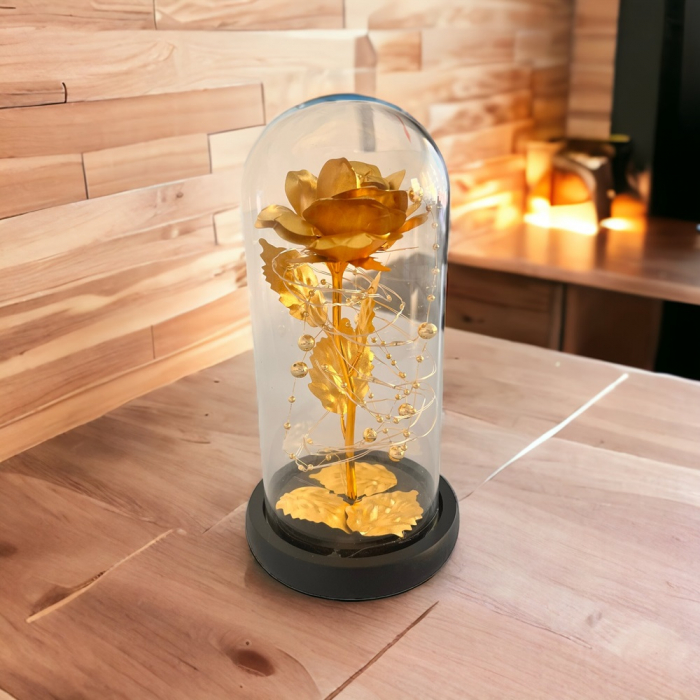 Trandafir in Cupola Golden Rose Cadou de Craciun [3]