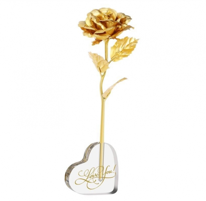 Trandafir Aur & Suport Inima & Cercei Sapphire [2]