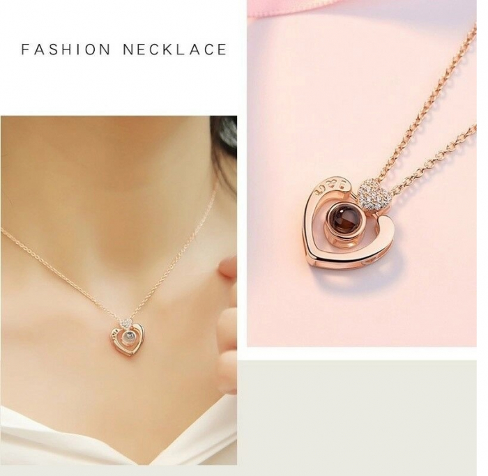 Set LOVE- Trandafir Aur 24k si Colier Mesaj in Cristal [6]