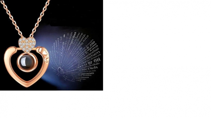 Set LOVE- Trandafir Aur 24k si Colier Mesaj in Cristal [8]