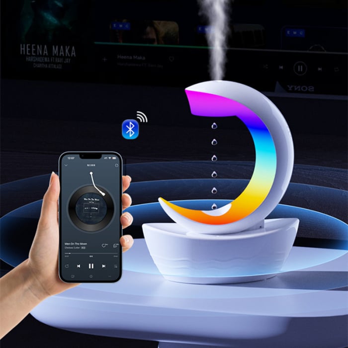 Umidificator & Difuzor Aromaterapie „Moon Boat” 400 ml – Design Original, Lumină LED, Boxa [4]