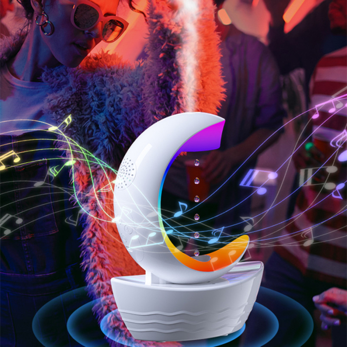 Umidificator & Difuzor Aromaterapie „Moon Boat” 400 ml – Design Original, Lumină LED, Boxa [3]