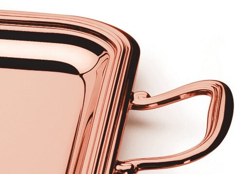 Tava VASSOIO RETTANGOLARE 35X27 GOLD ROSE placata cu aur roz by Chinelli, made in Italy [2]