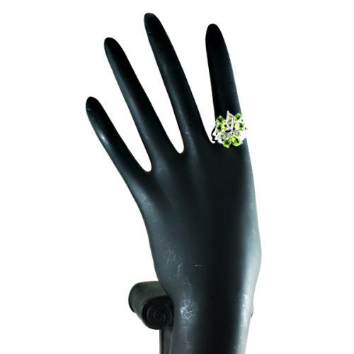 Velvet Peridot Inel - Pietre Pretioase Naturale Argint 925 Marimea 6 [3]
