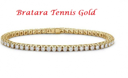 Perfect Lady Gift Set: Cutie Bijuterii Inima Rosie, Bratara Tennis Gold, Cercei Gold Heart [1]