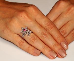 Inel Borealy Argint 925 Rubin Star Marimea 6 [2]
