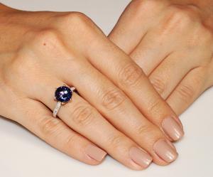 Inel Borealy Argint 925 Blue Simulated Tanzanite 3 Carat Luxury Ring Marimea 6 [1]