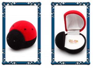 Cercei pentru Copii Borealy Aur Galben 9 K Double Heart [2]