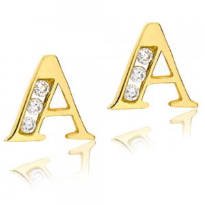 Cercei pentru Copii Borealy Aur Galben 9 K Letter [0]