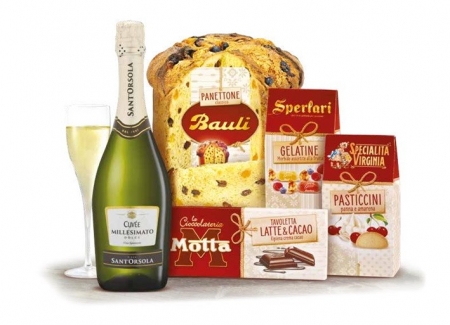 Cos de Craciun Natale in Festa, Panettone - 5 piese, made in Italy [0]