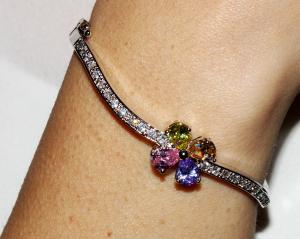 Bratara Borealy Simulated Topaz 3 Carate Colours Flower [3]