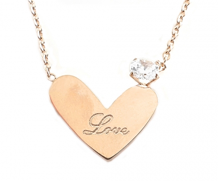 Colier Love Placat cu Aur Roz de 18 k [0]