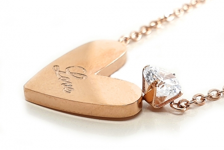 Colier Love Placat cu Aur Roz de 18 k [1]