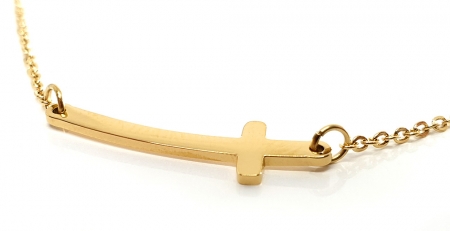 Lant Double Cross Placat cu Aur Galben [2]