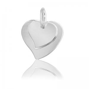 Pandante - Pandantiv Borealy Argint 925 Double Heart si lantisor Argint