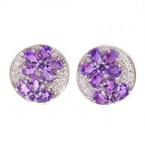 Cercei Flower Ametist Luxury - pietre pretioase naturale [1]